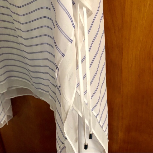 WHBM | Navy Striped Flowy Blouse - Picture 3 of 7